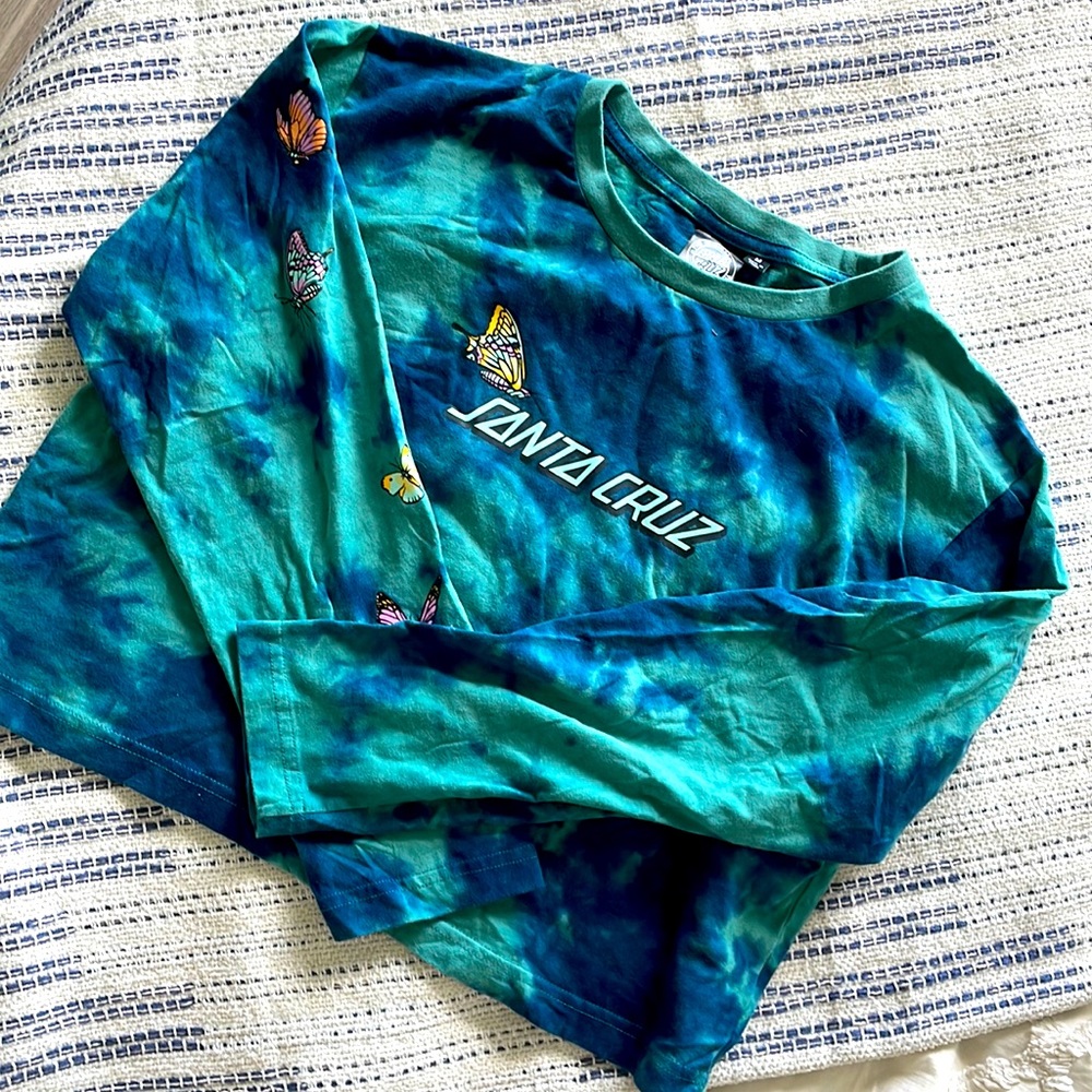 Tie die butterfly long sleeve shirt